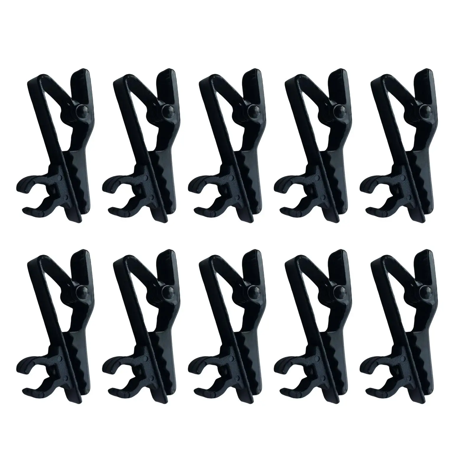 10Pcs Black Metal Mini 8mm Dia Lavalier Lapel Collar Clip Mic Microphone Holder Grip for Nady Headset