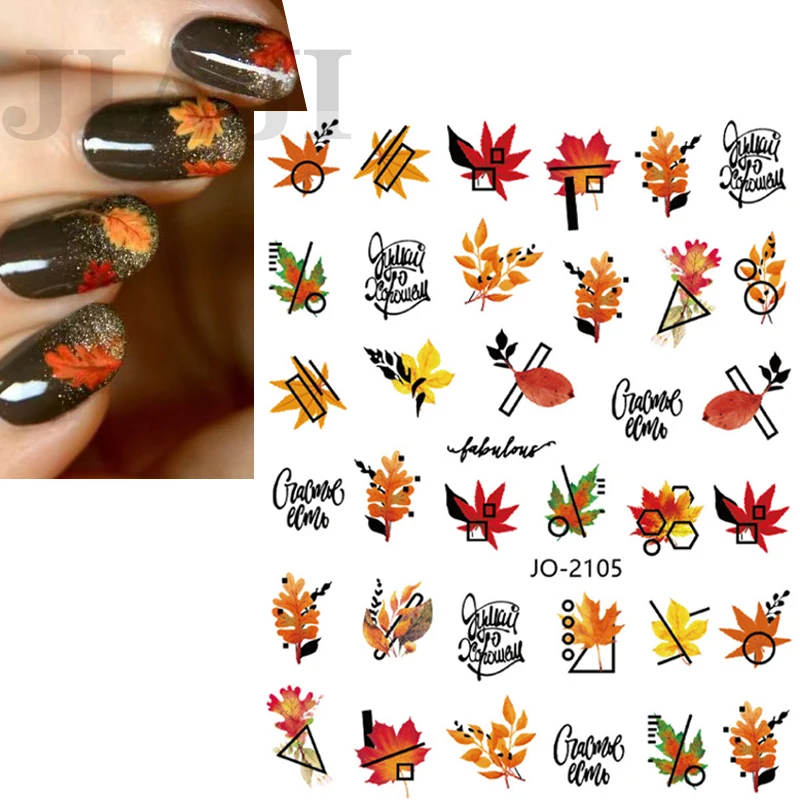 Stickers For Nails Fall Leaves Nail Art Stickers Gold Yellow Maple Leaf