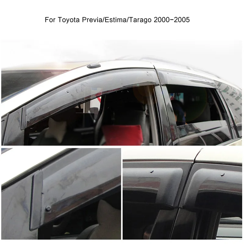 For Toyota Previa/Estima/Tarago 2001 2003 2004 2005 Accessories Door Window Vent Deflectors Weather Shield Rain Guards