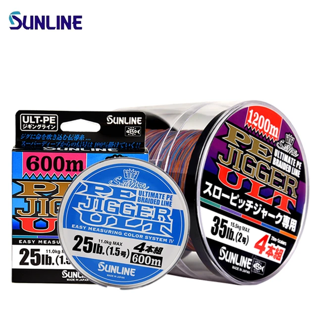 SUNLINE PE JIGGER ULT 4 BRAID Stands Briad Multi Colors 600m 1200m