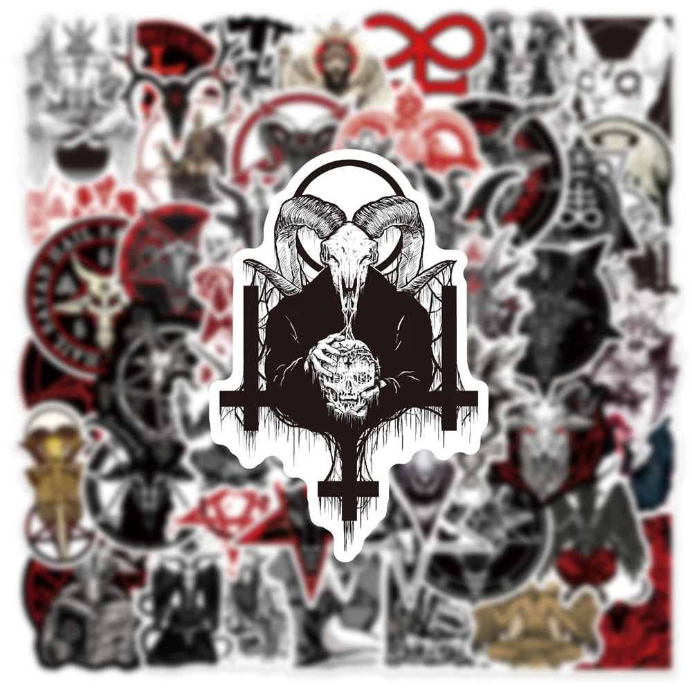 10/30/50pcs Cool Gothic Demon Satan Waterproof Stickers Decals Laptop Motorcycle Skateboard Phone Car Decoration Sticker Kid Toy