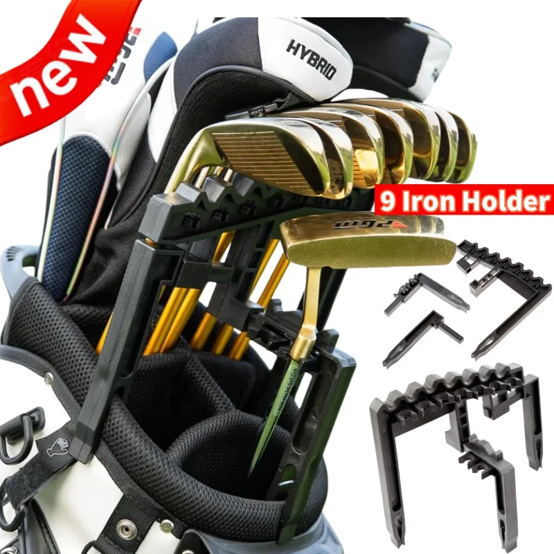 9 Iron Golf Putter Holder Golf Bag Clip Holder Fixed Golf Clubs Buckle Ball Training Aids Outdoor Sports Game Accessories Swing