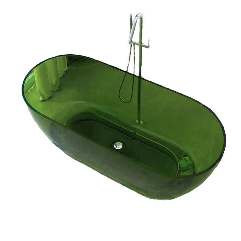 

1750x750x550mm New Design Resin Freestanding Bathtub Online Celebrity Colored Transparent Muti-Sized Tub RS1038