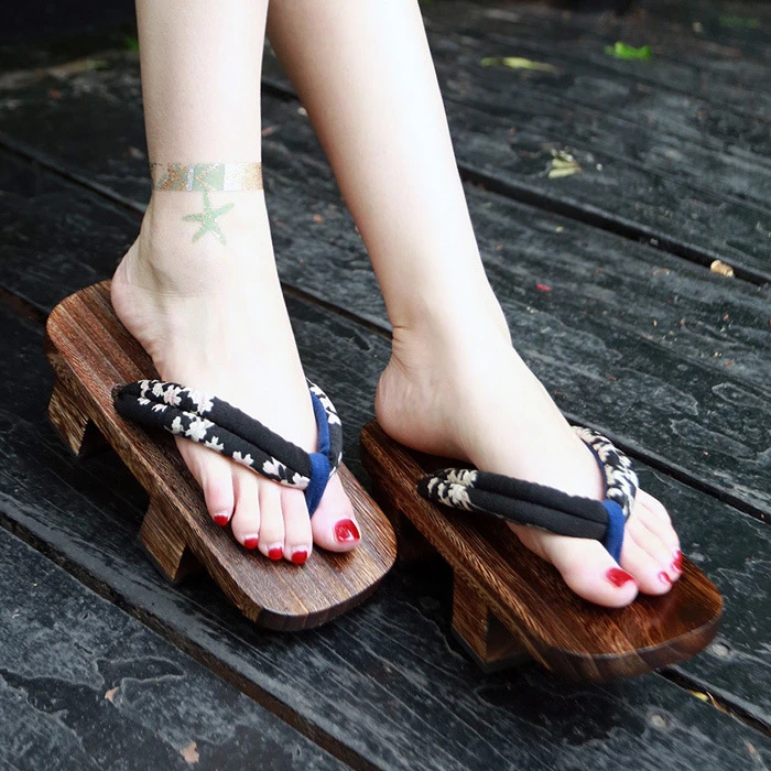 Chanclas de madera japonesas de dos dientes hombre y mujer, sandalias de zapatos de madera japoneses tradicionales de Geta, zapatos Cosplay de Paulownia| | - AliExpress