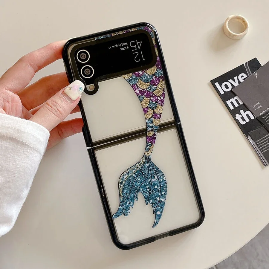 

Acrylic Black Border Butterfly Phone Case for Samsung Galaxy Z Flip 5 4 3 Back Cover for ZFlip3 ZFlip4 ZFlip5 Hard Case Shell