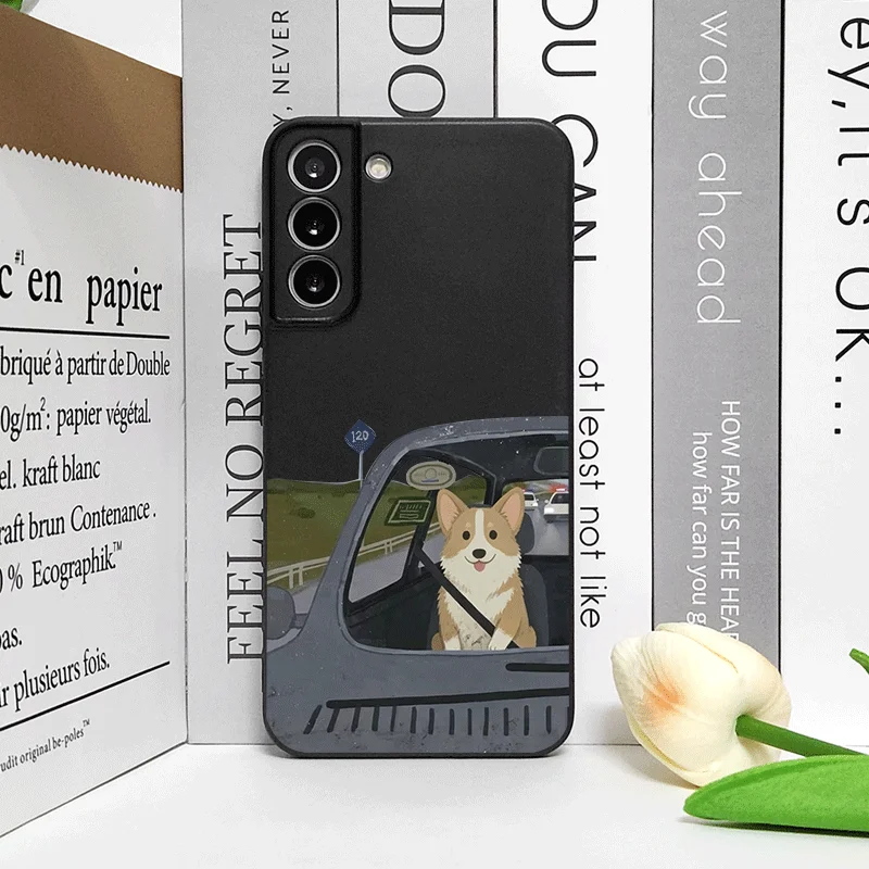 Charming Cartoon Animal Couple Dog Printed Soft Phone Case Cover
