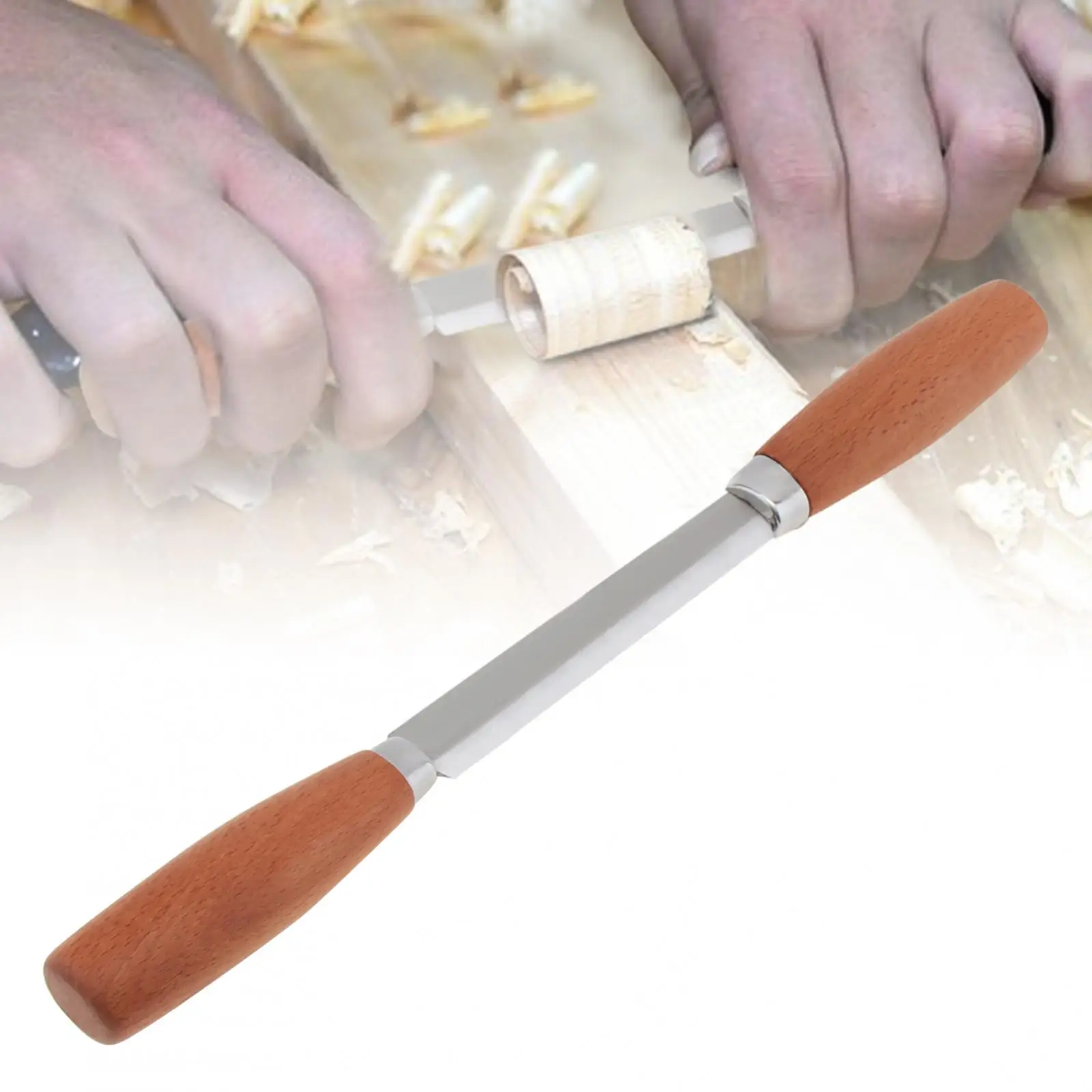 1Pc Beech Wooden Handle Woodwork Hand Plane Wood Carving Curved Draw Shave Debarking Hand Tool For Polished Logs Wood Debarking woodworking hand tools wood trimming tool