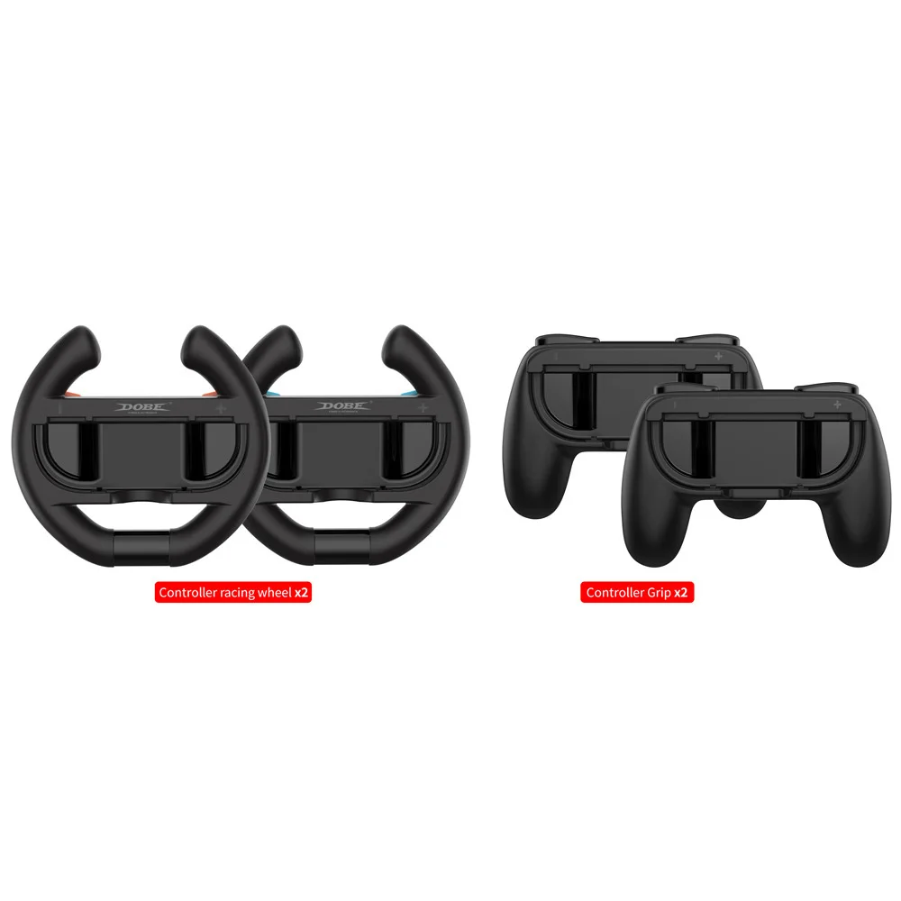 Controller Grip & Steering Wheel Kit for Switch 2 Joy-Pad Family Sports Party Pack Accessories Compatible with Switch 2 Black