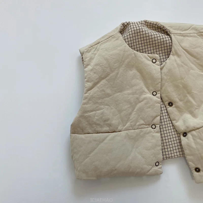 Girls Winter Clothes Boys Sleevless Jacket Toddler Baby Kids Single Breasted Vest Coat Children Outwear  Waistcoats New Autumn - 4