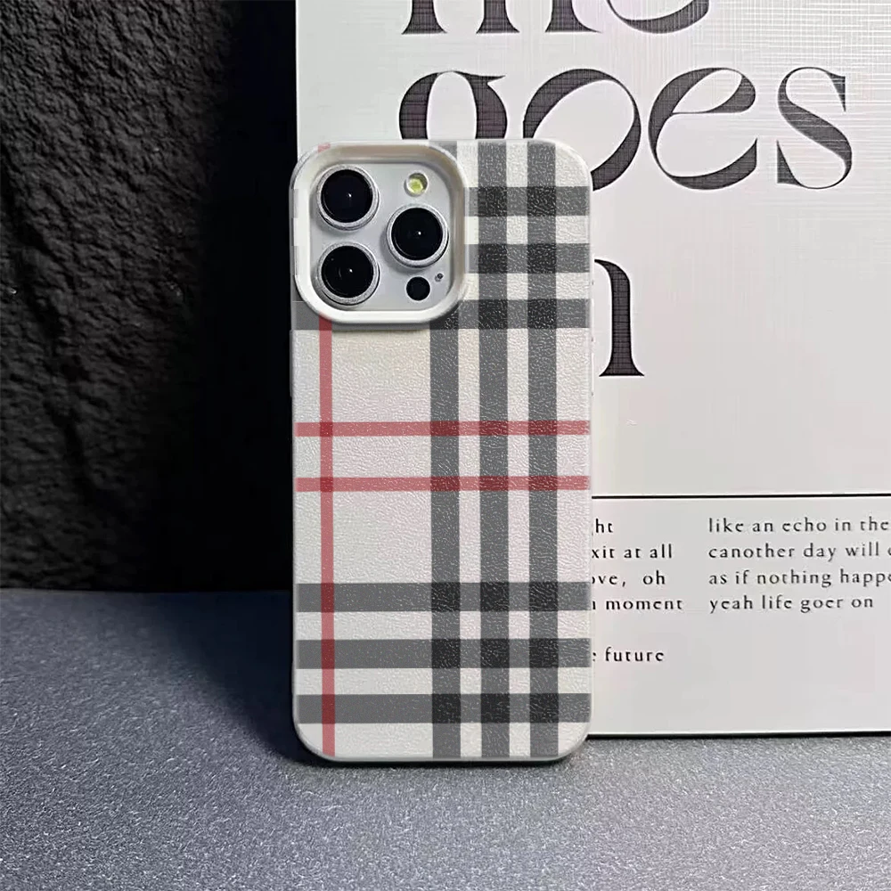 เคสโทรศัพท์ลายสกอตคลาสสิก สีแดงดำ ปกป้อง iPhone ทุกรุ่น