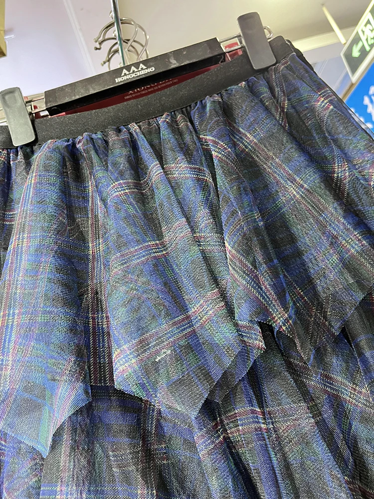 High Waist Draped Me Skirt Women's Spring Summer New Sle Asymmetrical Multi-layer Cake Skirt Vintage Sle Semi-body Skirt