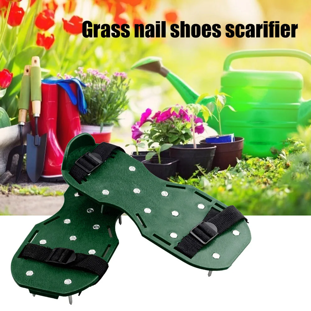 Garden Nail Shoes Grass Loose Soil Cultivator Spikes Grass Shoes Epoxy Yard Cultivator Lawn Aerator Sandals Gardening Tool,garden lawn aerator shoes,garden nail shoes