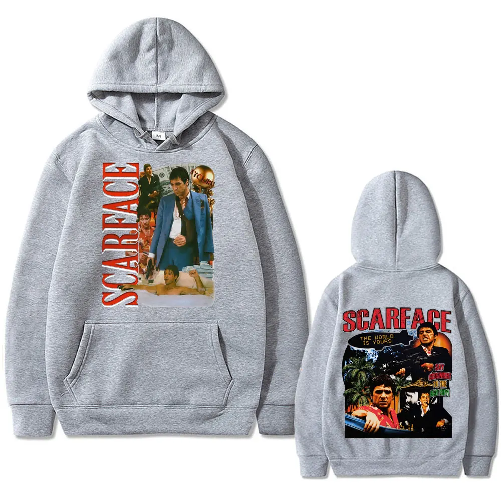 Classic Vintage Movie Scarface Al Pacino As Tony Montana Hoodie Men Casual Oversized Sweatshirt Male Hip Hop Punk Rock Hoodies