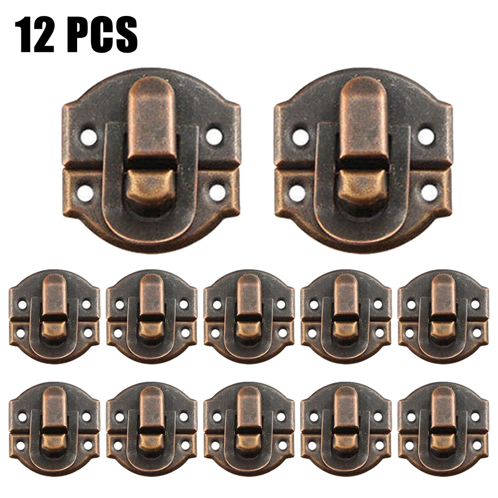 Jewelry Box Hasp Clasp Suitcase Wood Chest Cabinet Decorative Lock Latch Vintage Case Buckle Lock Decorative Hardware 5/12set jewelry box hasps decorative latches