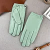 Spring Autumn Genuine Sheepskin Leather Gloves Light luxury Warm Touchscreen Texting Driving ladies Fashion Pink Black Gloves 4