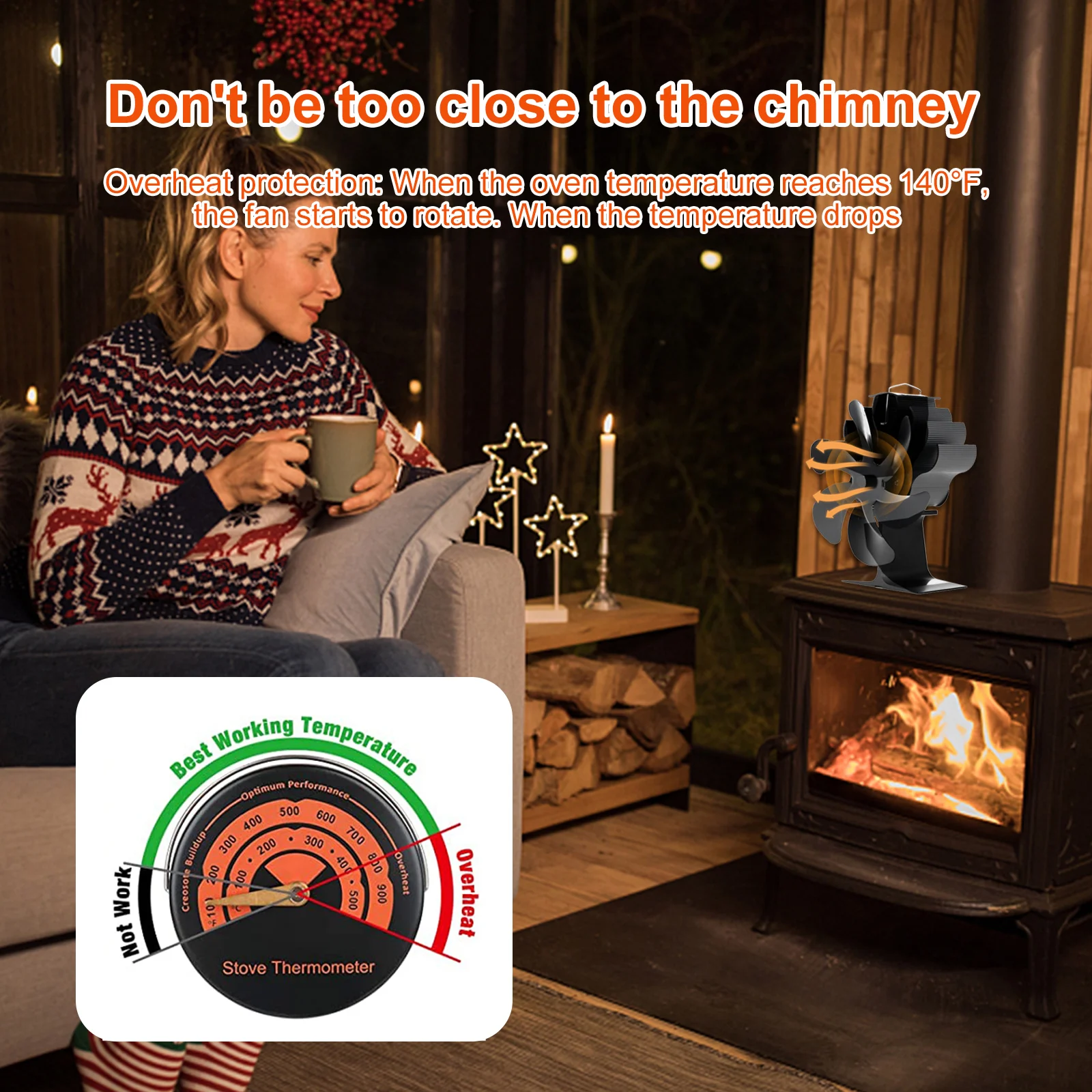 Heat Powered Stove Fan 6 Blades Fireplace Wood Burner Eco Friendly Quiet Fan  Household Efficient Heat Distribution Fan - AliExpress