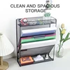 Wall file rack with bottom flat tray, office hanging folder magazine rack, including designer label hook set 3