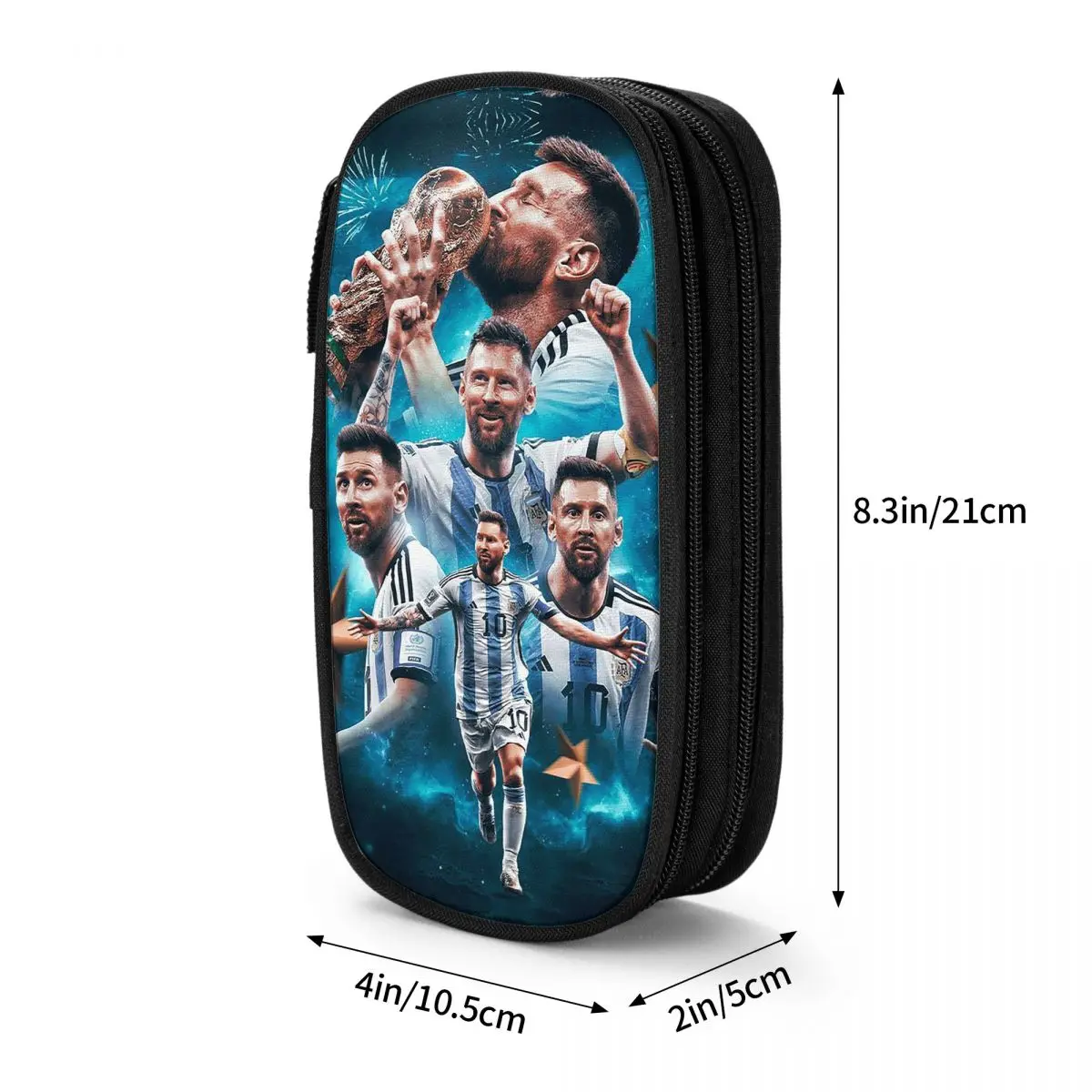 Football Argentina Messi Pencil Case Soccer Fan Lover Pencil Box Pen for Student Big Bags Students School Gifts Stationery 3