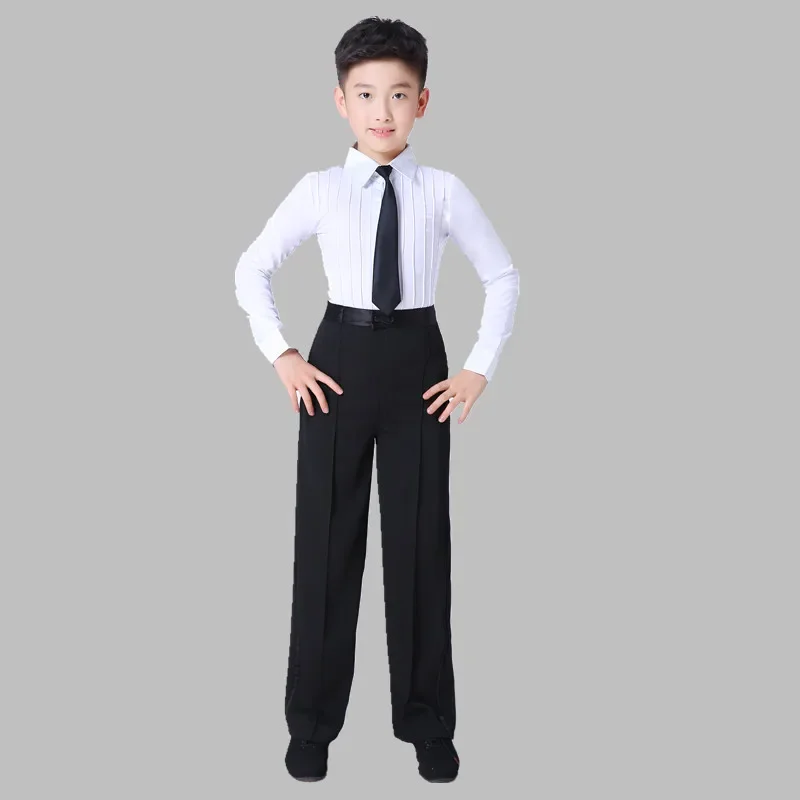 Ballroom Boy Latin Dancing Tango Competition Suit Children's Professional Dance Wear Boy Salsa Shirt + Pants Dance Shirts