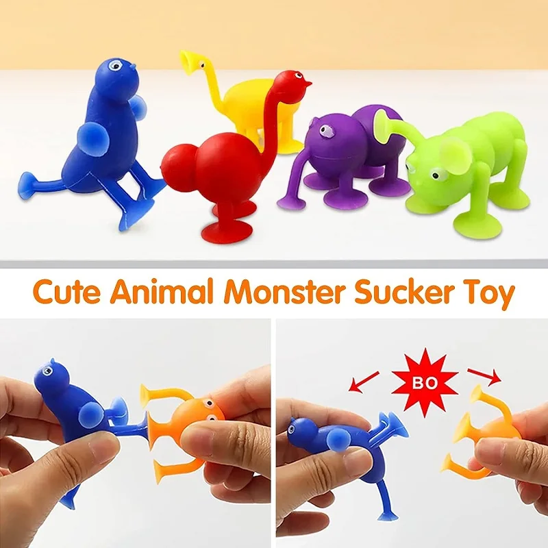Baby Suction Cup Toys Construction Set for Children Silicone Building Blocks Kids Animal Puzzle Sticker Bathtub Sucker Bath Toys