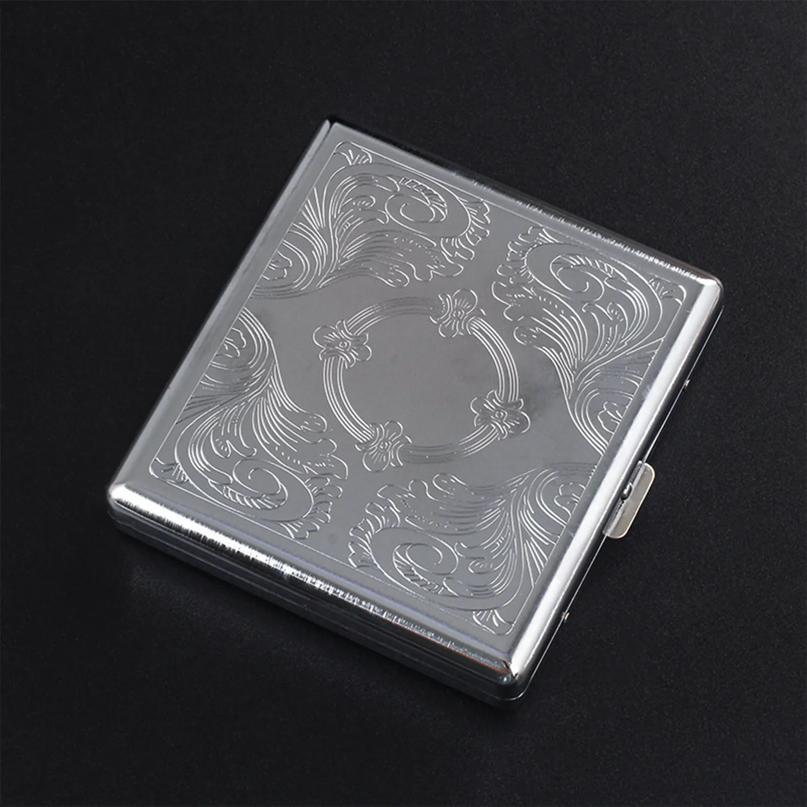 Sleek Aluminum Brushed Cigarette Case - Durable & Portable Storage Box with American-Inspired Square Design