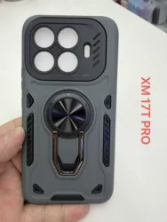 Mech Ring Holder Shockproof Phone Case with Wear Resistant Camera Protection and Comfortable Grip - Xiaomi 17T Pro (GRAY)