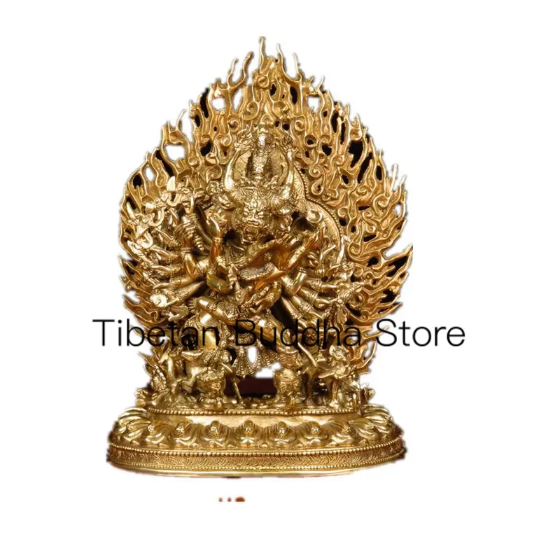 Home Gift Chinese Style Crafts Decoration Pure Copper Yamantaka Buddha Statue Home Serving 5