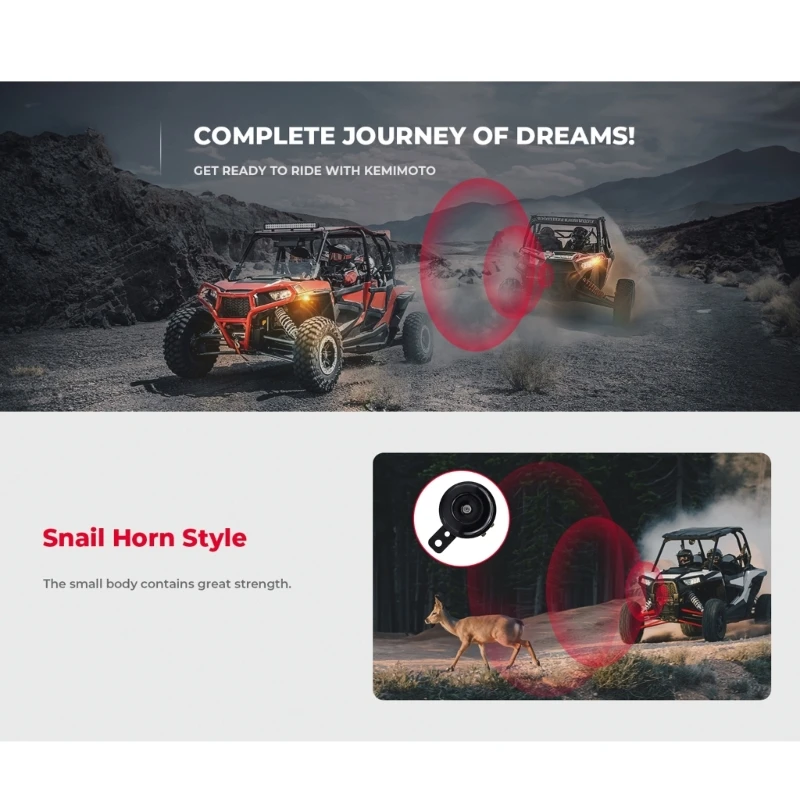 Universal for Scooter ATV UTV SXS Turn with Horn Reverse Hazard Light RockerSwitch USB Flasher Relays
