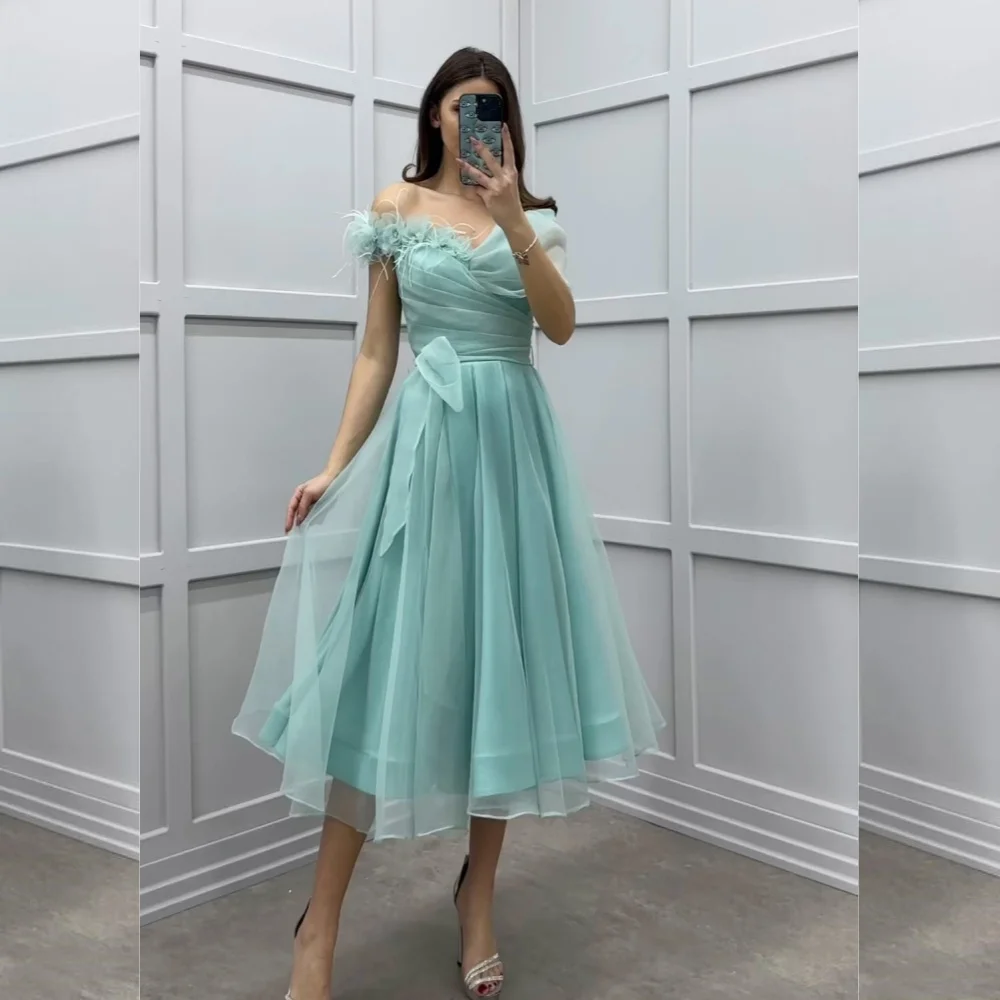 Jiayigong  Jersey Sashes Ruched Birthday A-line Poretrait Bespoke Occasion Gown Knee Midi Dresses