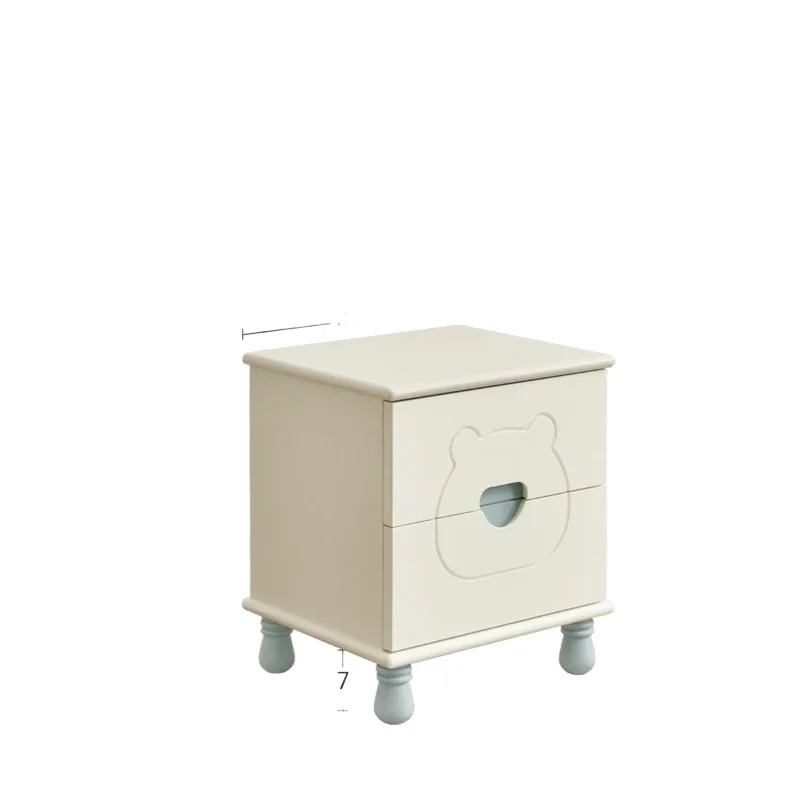 **Solid wood children's bedside table Cream wind white creative mini boy girl bedside table