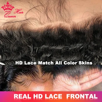 Queen Hair Real HD Burmese curly 13x6 13x4 Frontal Virgin Human Raw Hair Lace Frontal Ear to Ear Real Invisible HD Lace