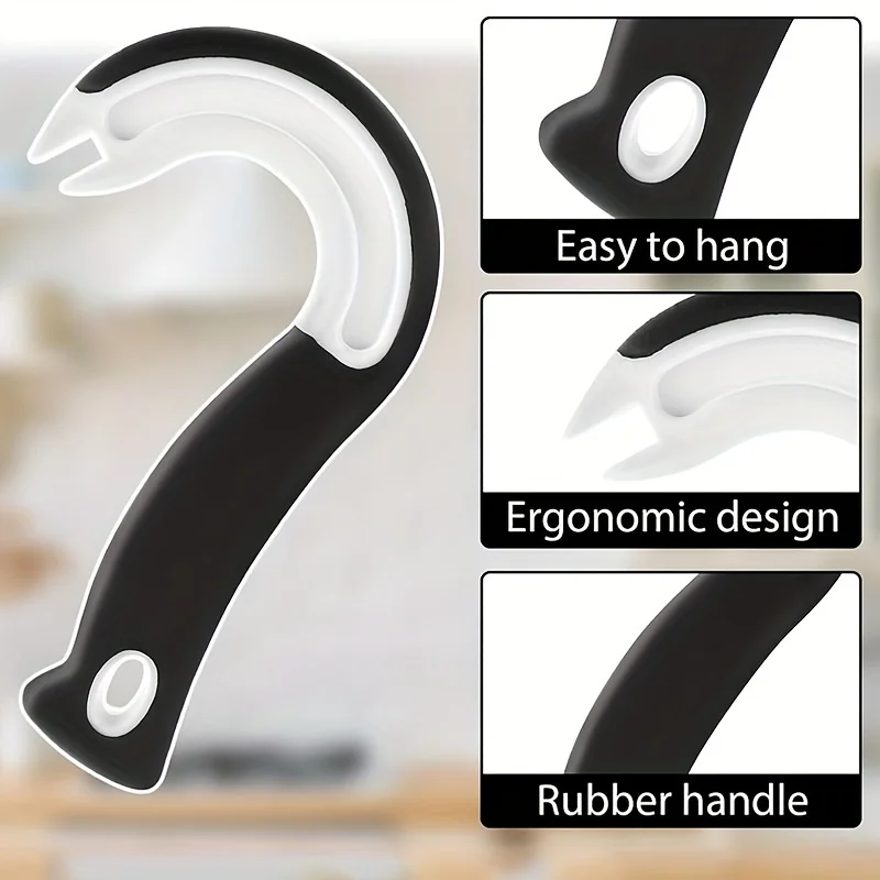 Easy-Grip Hook Can Opener - Smooth Edge, Durable Plastic, Compact Design