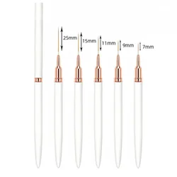 Nail Art Pen Set for Professional Manicure - 5 - in - 1 Brush Kit for Elongated Lines, Striping, and UV Gel Painting (White)