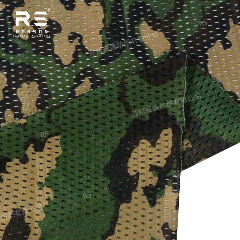 Mesh fabric 120gsm SS camo camouflage fabric tactical tricot mesh for printed