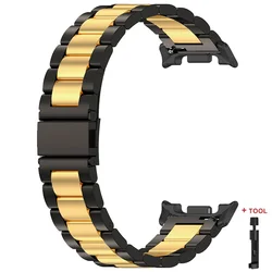 Luxury Stainless Steel Bracelet - Premium Metal Wristband Strap - Galaxy Watch 8 40mm (Black Gold Tool)