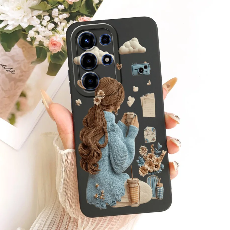 Floral Fashion Soft Silicone Bumper Phone Case in Pink