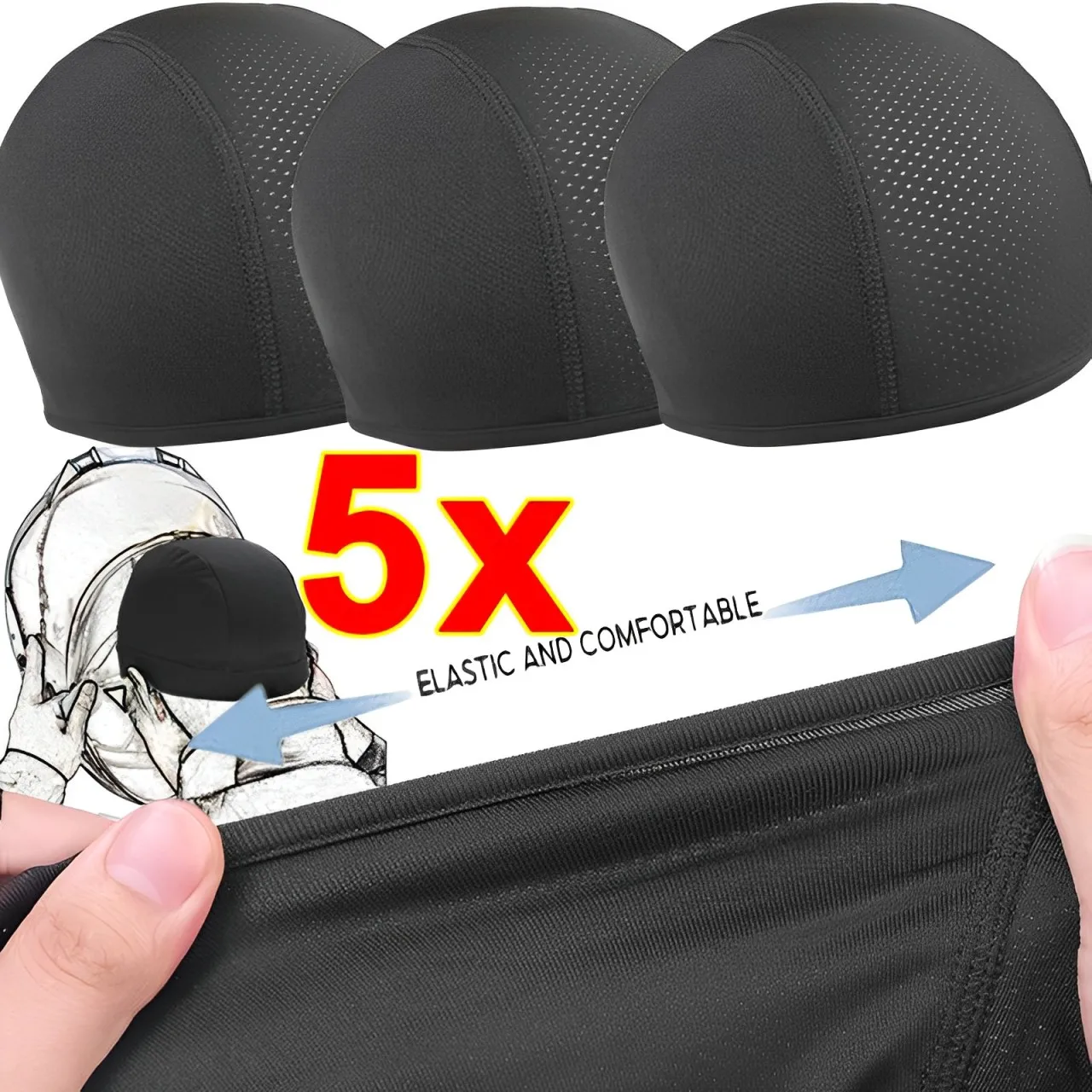 Motorcycle Riding Helmet Lining Hat Cooling Breathable Sweat Wicking Cycling Running Cap Helmet Liner Under Helmets Sports Hat