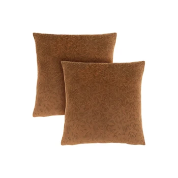 Pillows, Set Of 2, 18 X 18 Square, Insert Included, Decorative Throw, Accent, Sofa, Couch, Bedroom, Brown Hypoallergenic Polyest 1