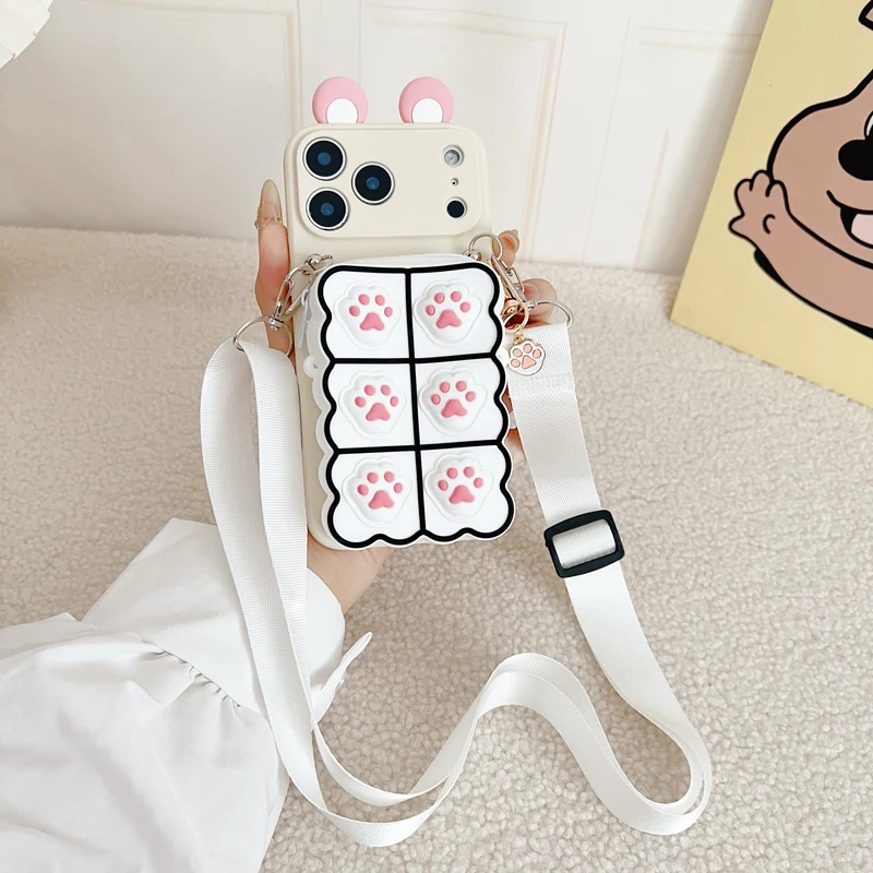 Cat Paw Wallet Case with Accessories
