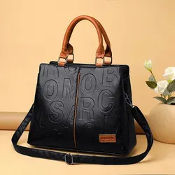 Luxury PU Leather Large Capacity Crossbody Handbag (BROWN)