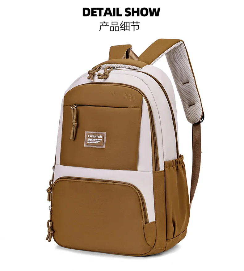2026 neueste Große Kapazität Student Rucksack Unisex Einfache Laptop Tasche Nylon Rucksack Für Studenten Verdicken Doppel Schulter Taschen – Detail 14