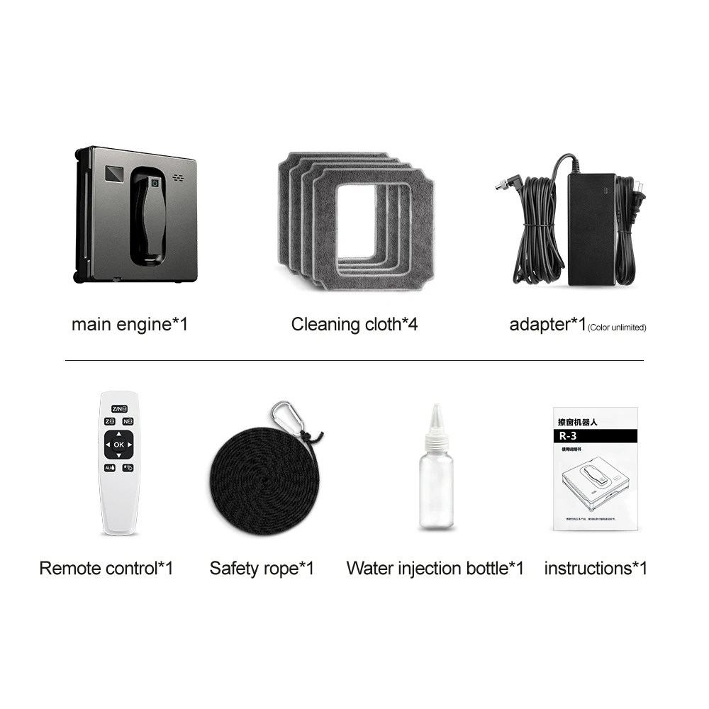 PuRuiKai Robot Window Vacuum Cleaner, Dual Nozzle, Intelligent Memory, Vacuum Cleaner, Laser Sensor, Home 6