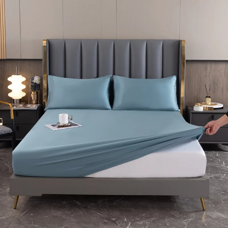 100 Silk Fitted Sheet Natural Mulberry Silk Fitted Sheet Luxury Sheets Women's Choice Skin Hair Friendly Bedding 5