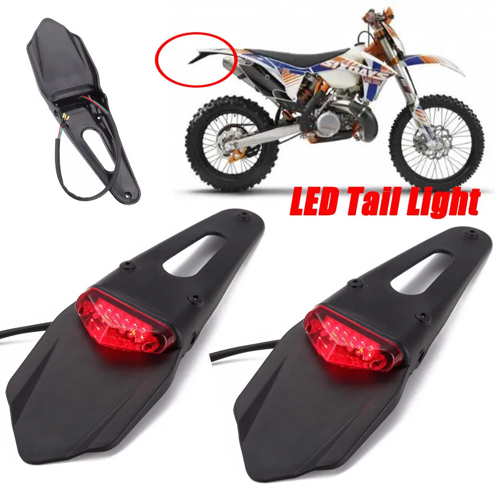 

One Piece Motorcycle LED Tail Light & Rear Fender Stop Enduro Taillight MX Trail Supermoto FOR CR EXC WRF 250 400 426 450