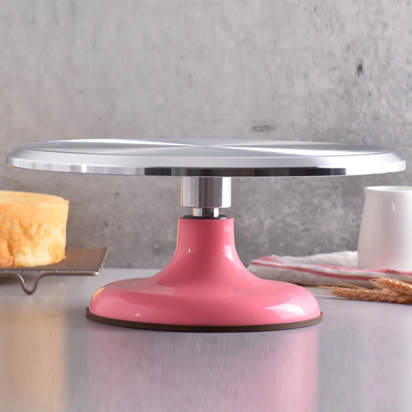 Baking Supplies Revolving Cake Stand Cake Decorating Turntable Rounded Edges Professional Aluminum Alloy for Decorating