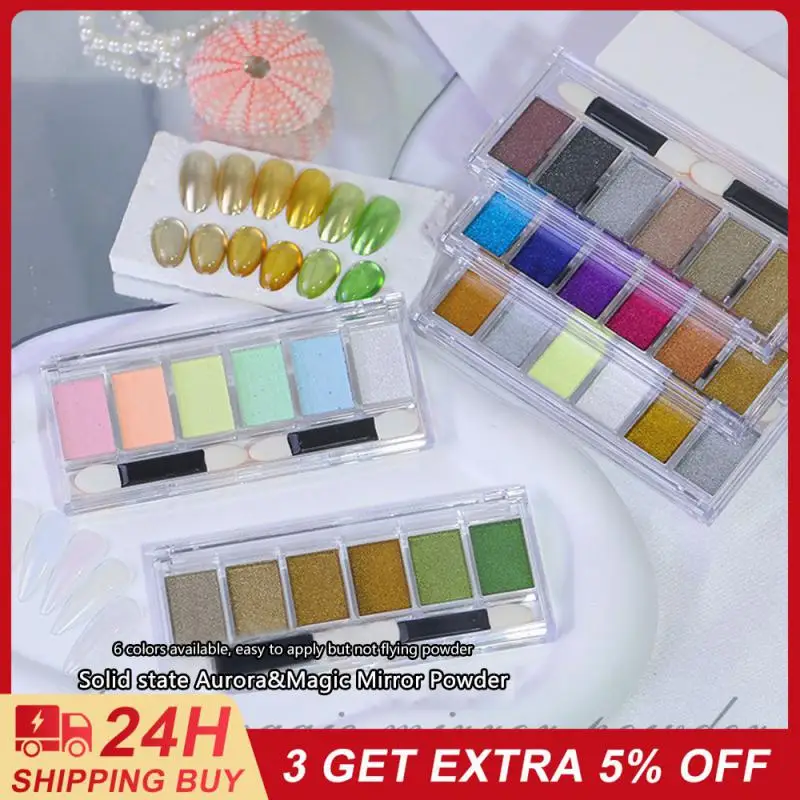 New Mirror Powder 6 Colori Aurora Powder Facile Da Colorare Nail Art Nail Mir Mirror Powder Nail Mirror Farina Suit