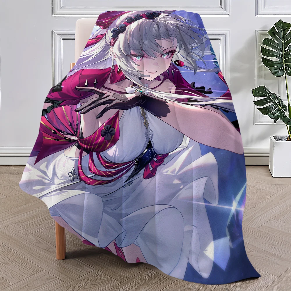 Game Wuthering Waves Carlotta Blanket Plush Nap Sofa rug for Living Room Warm Office Bedroom Birthday Home Travel Kid Gifts 3