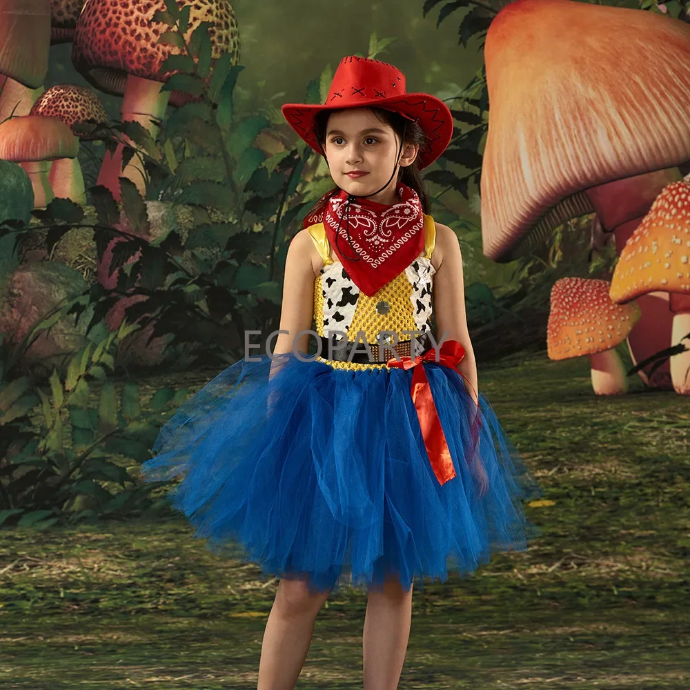 Girls Toys Cowboy Costumes Jessie Story Kids Cosplay Dress Halloween Party Birthday Wedding Vestidos Tutu Prom Gown Dress Froc cosplay costume kids girls dress