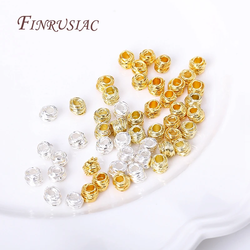 Spacer Beads 18K Gold Plated Spacer Bead For Jewelry Decorative Beads Metal Separator Beads Supplies For Jewelry Bead Jewellery Findings