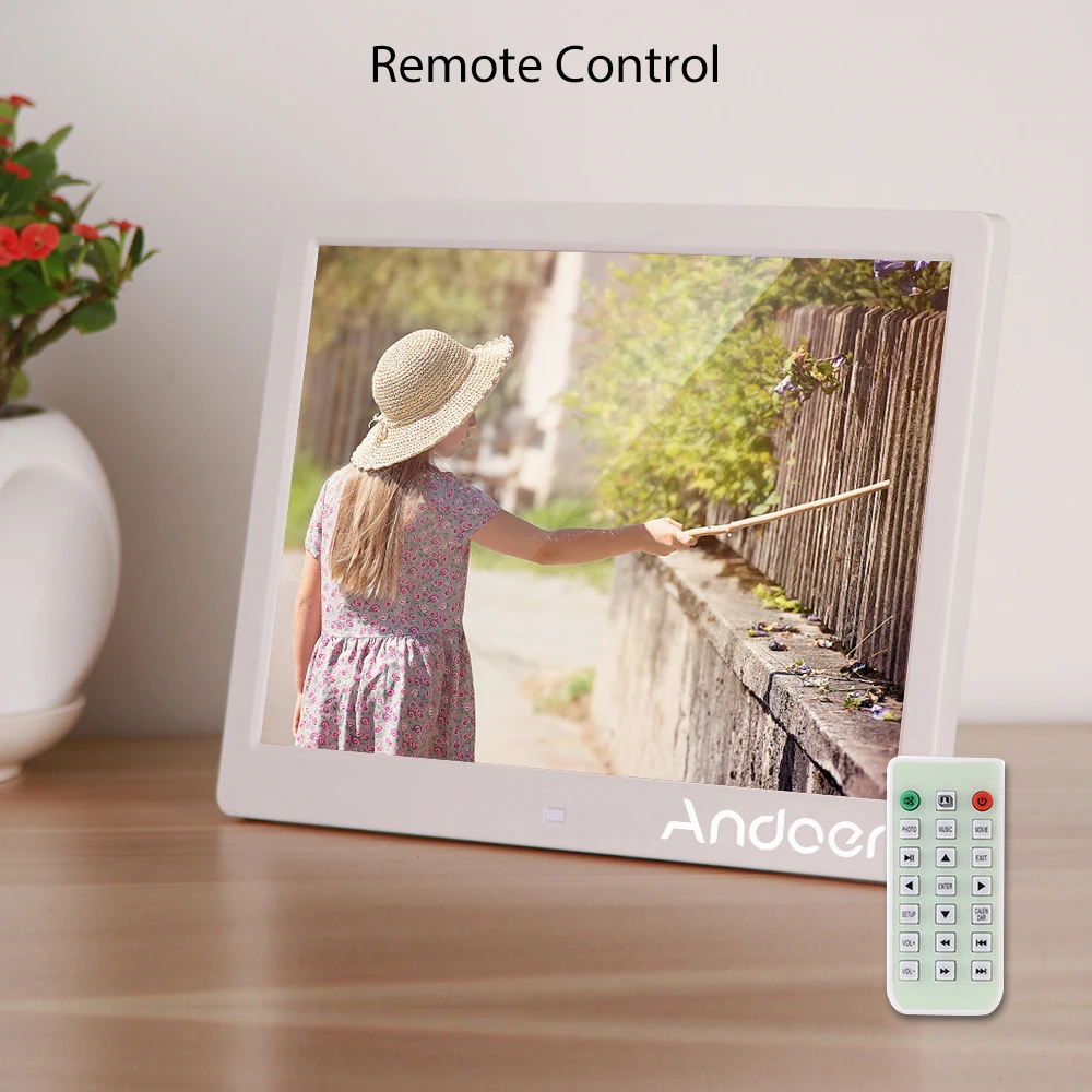 Andoer 13 Inch 1080P LED Digital Photo Picture Frame High Resolution 1920*1080 Advertising Machine MP3 MP4 Picture Player Electr